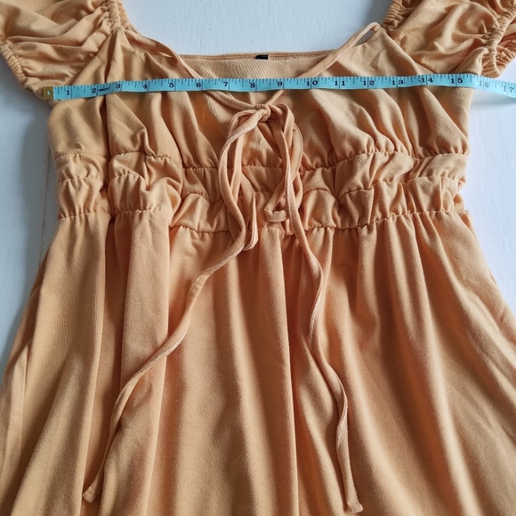 NWOT Beautiful Ruched Milkmaid Dress  Size 10 Orange - Picture 4 of 8